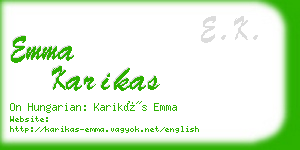 emma karikas business card